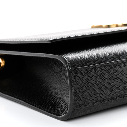 Saint Laurent Grain De Poudre Medium Classic Monogram Kate Satchel Black 8 of 9