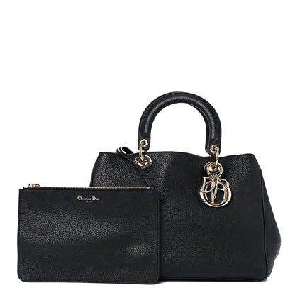 Christian Dior Bullcalf Large Diorissimo Tote Black Rose Indien 1 of 30