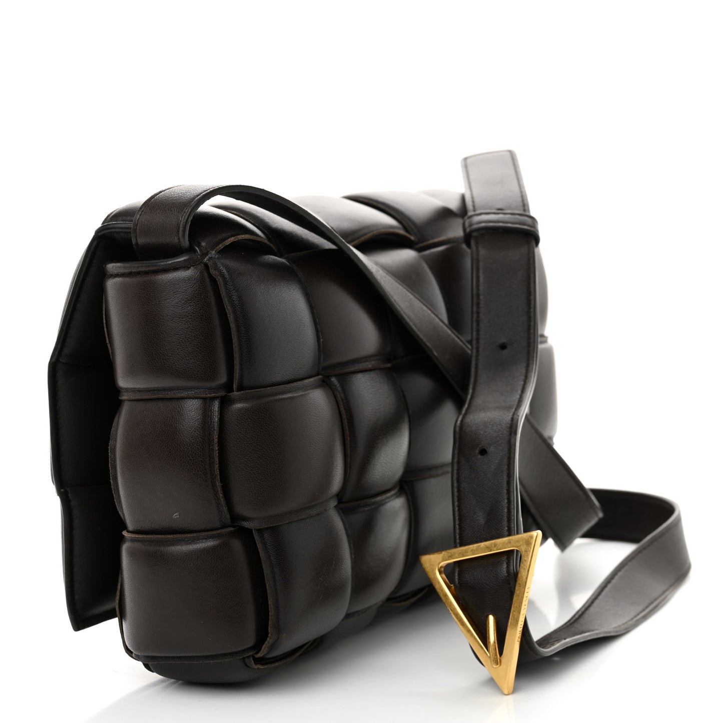 Nappa Maxi Intreccio Padded Cassette Crossbody Bag Fondente