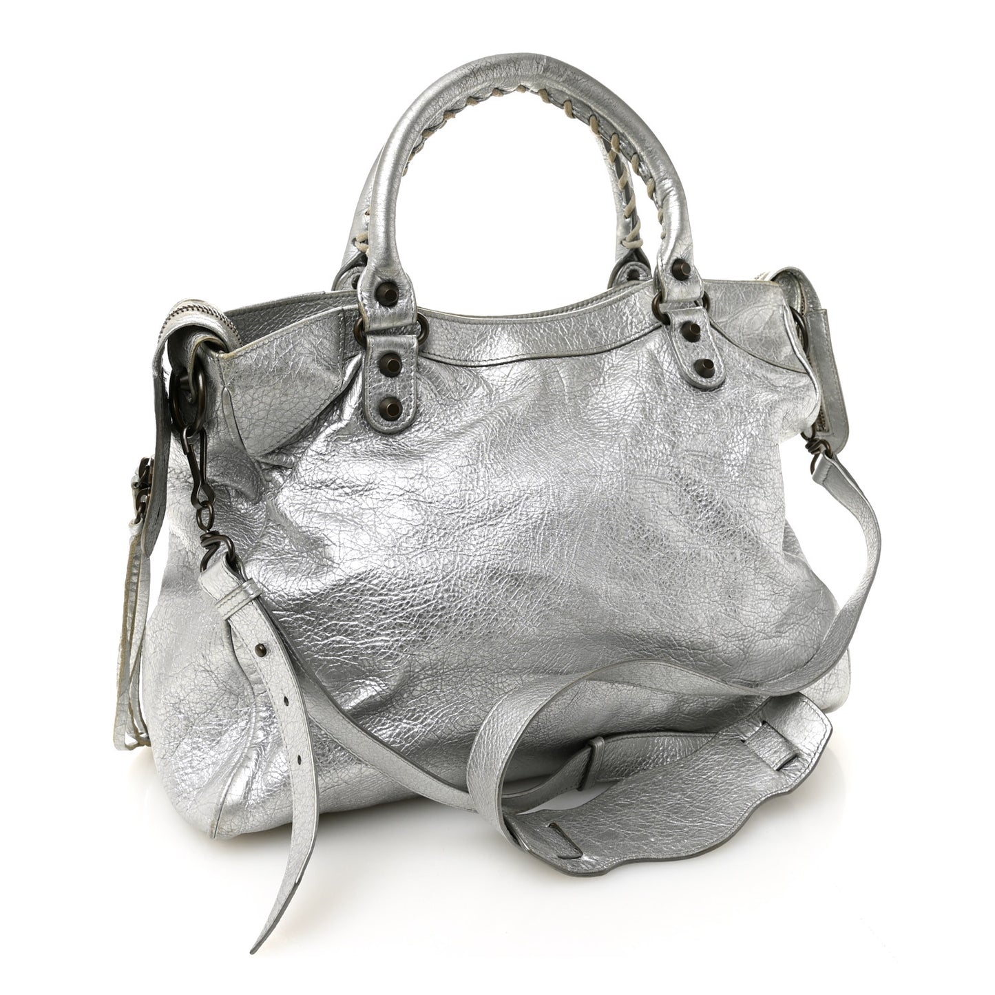 Metallic Agneau Classic Hardware Velo Gris Aluminum