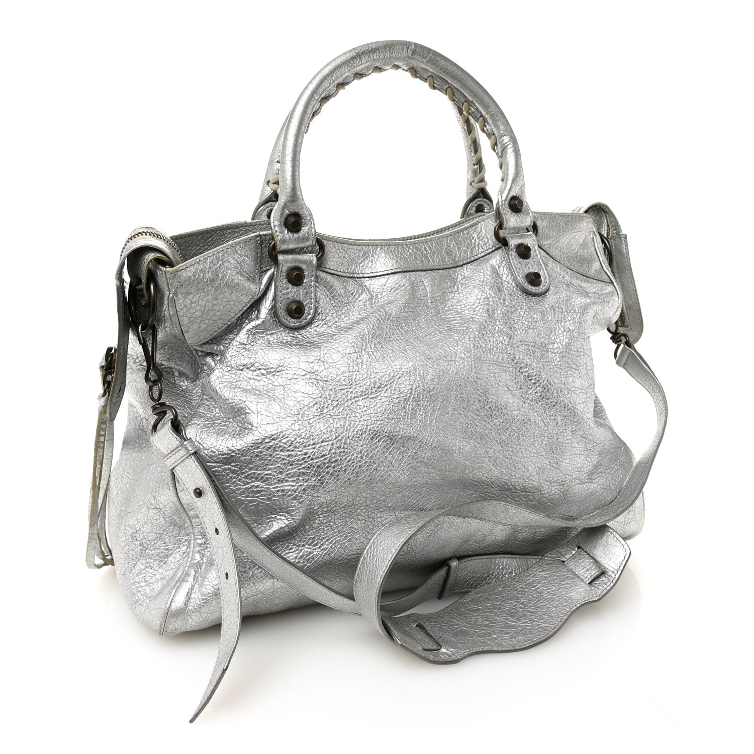 Balenciaga Metallic Agneau Classic Hardware Velo Gris Aluminum 4 of 11