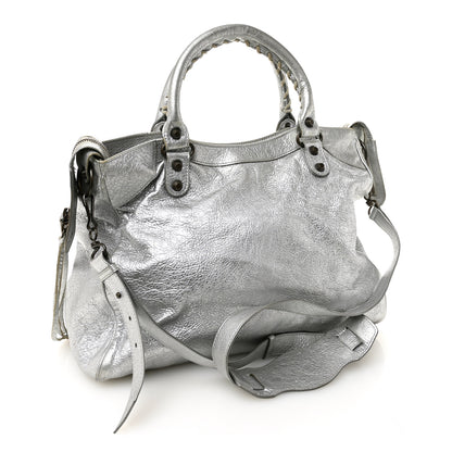 Balenciaga Metallic Agneau Classic Hardware Velo Gris Aluminum 4 of 11