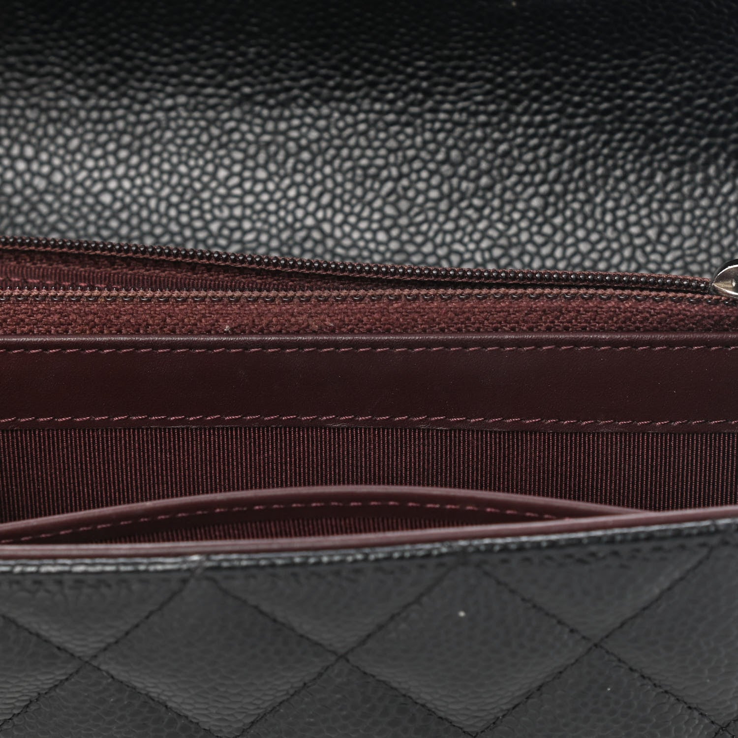 Chanel Caviar Quilted Large Gusset Flap Wallet Black 10 of 12