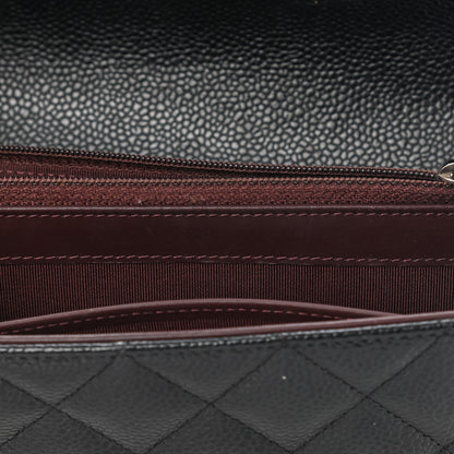 Chanel Caviar Quilted Large Gusset Flap Wallet Black 10 of 12