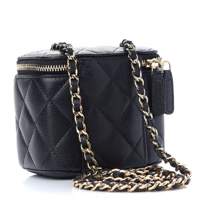 Chanel Caviar Quilted Mini Vanity Case With Chain Black 3 of 9