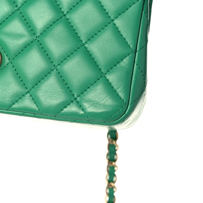 Chanel Lambskin Quilted Mini Rectangular Flap Green 11 of 11