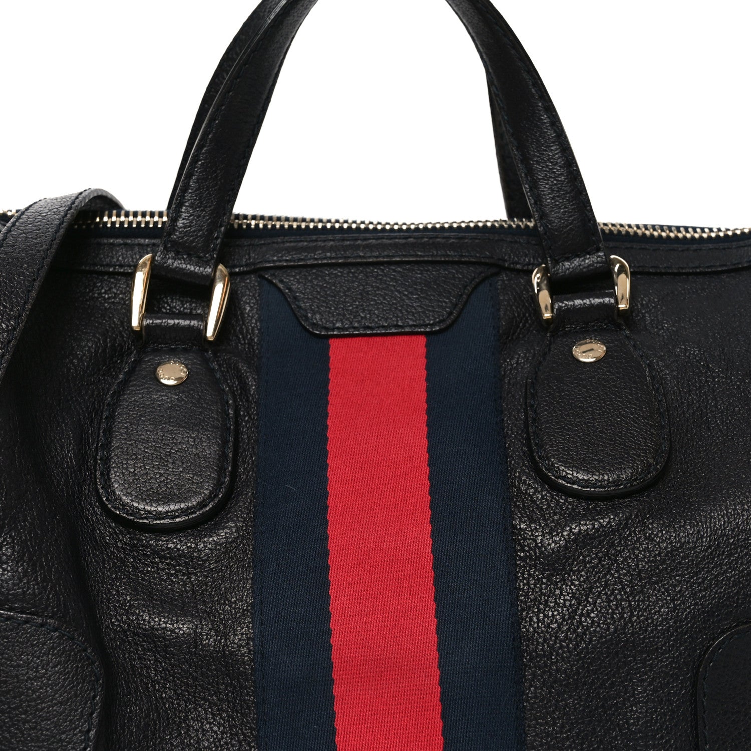 Gucci Calfskin Medium Seventies Web Boston Black 14 of 19