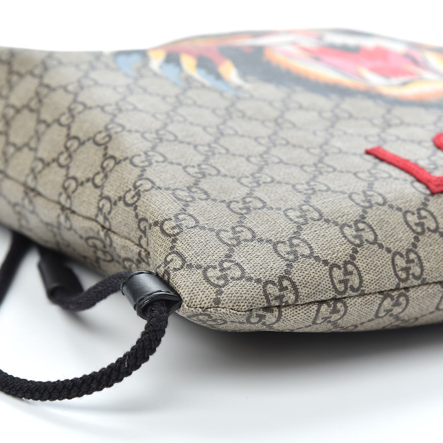 GG Supreme Monogram Angry Cat Drawstring Backpack