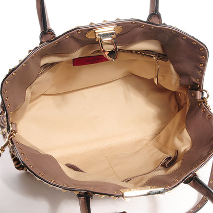 Valentino Garavani Calf Hair Cavallino Animal Rockstud Dome Satchel Leopard 5 of 9