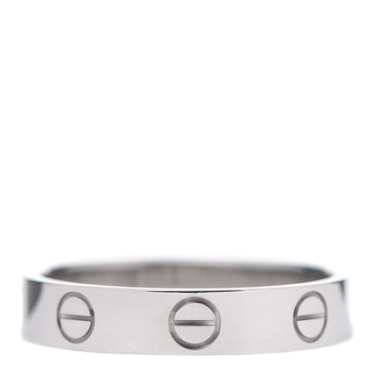 Cartier 18K White Gold 3.5mm LOVE Wedding Band Ring 51 5.75 1 of 5