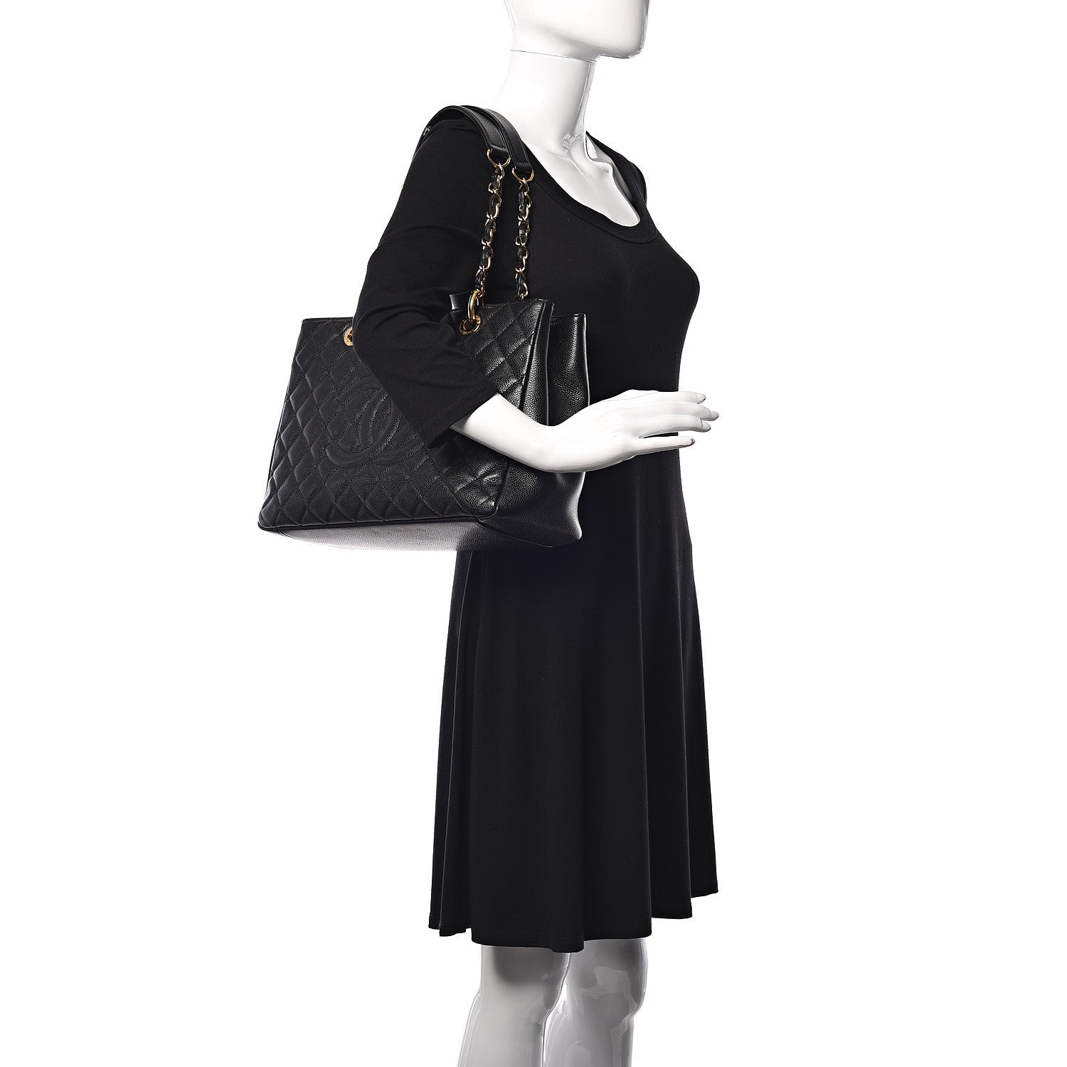Chanel Caviar Quilted Grand Shopping Tote GST Black 2 of 9