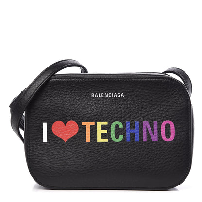 Balenciaga Calfskin I Love Techno XS Everyday Camera Bag Black 1 of 10