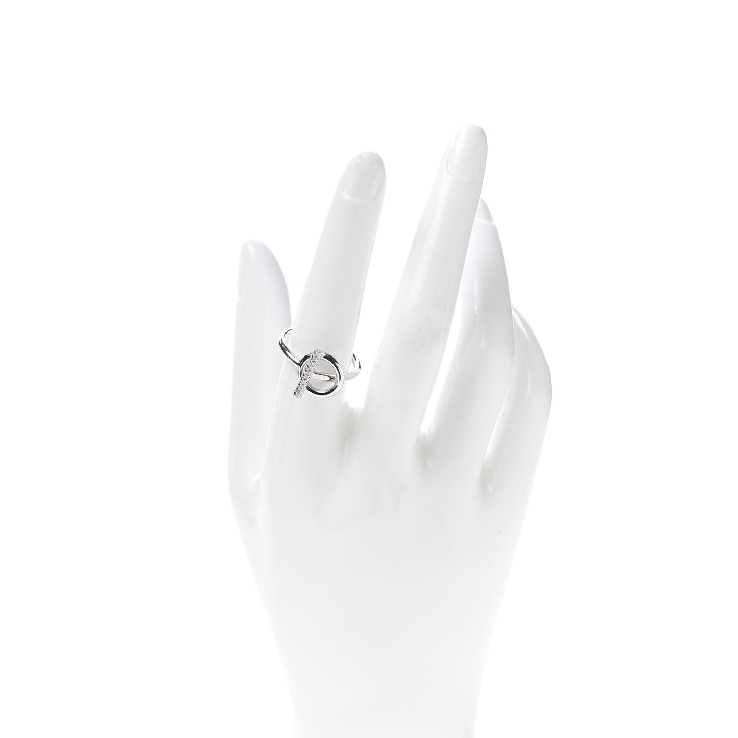 18K White Gold Diamond PM Echappee Ring 56 7.5