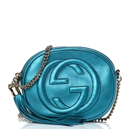 Gucci Metallic Cellarius Calfskin Mini Soho Chain Bag Deep Cobalt 1 of 12