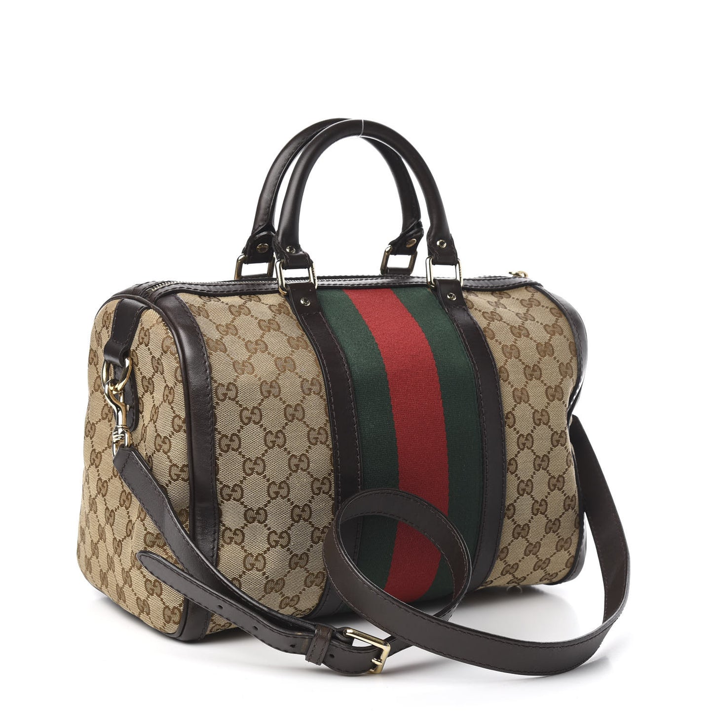 Monogram Vintage Web Medium Boston Dark Brown