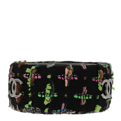 Chanel Tweed CC Wide Bangle M Black Multicolor 3 of 4