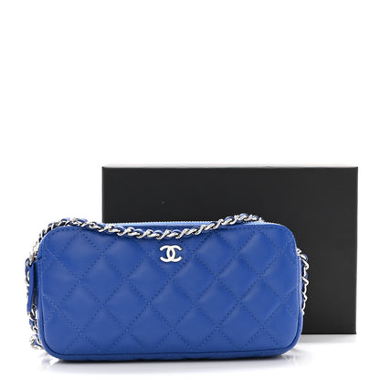 Chanel Lambskin Quilted Small Clutch With Chain Blue 13 of 13