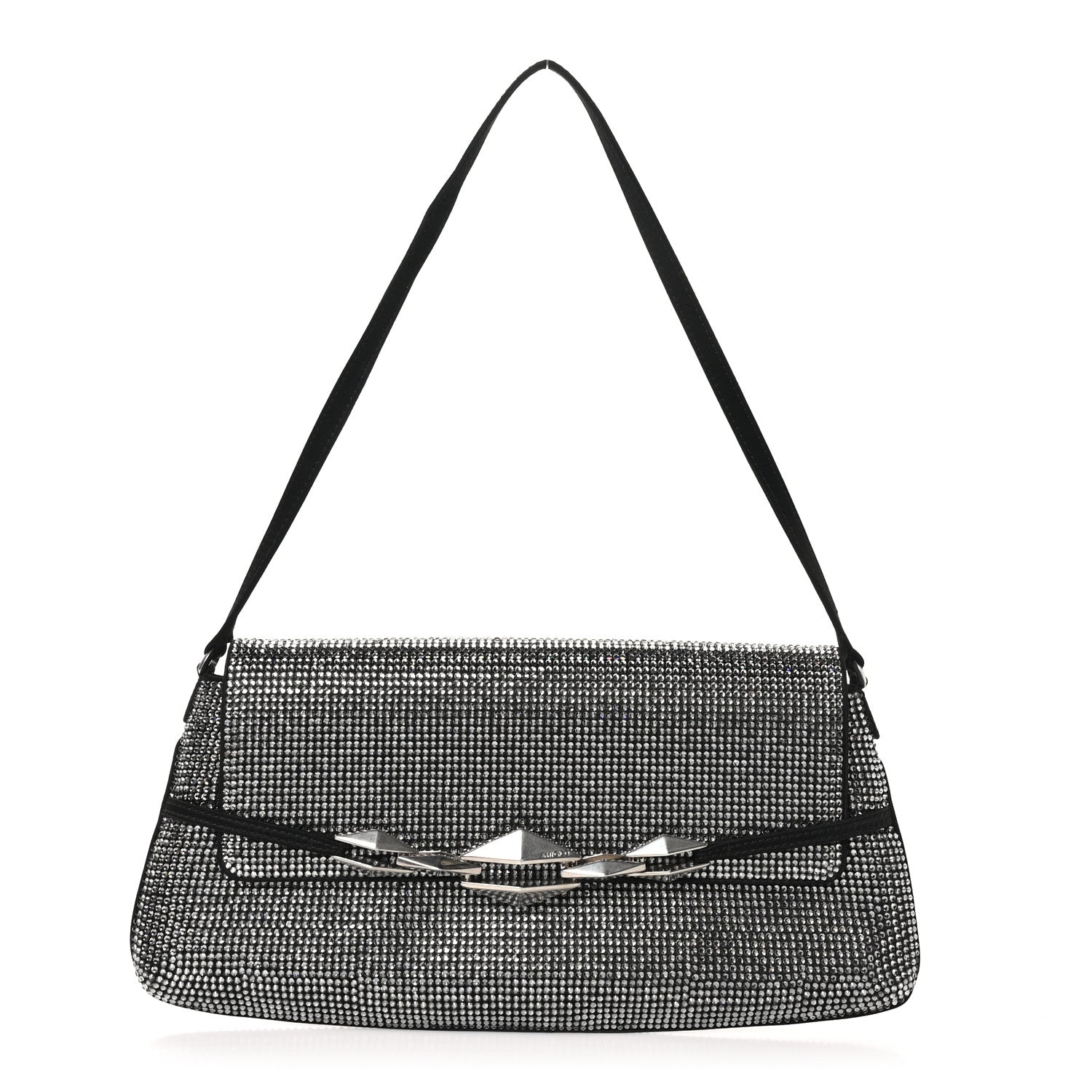 Jimmy Choo Suede Crystal East West Shoulder Bag Black 1 of 10