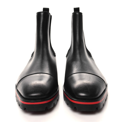 Christian Louboutin Calfskin Mens Melon Flat Chelsea Boots 45.5 Black 2 of 7
