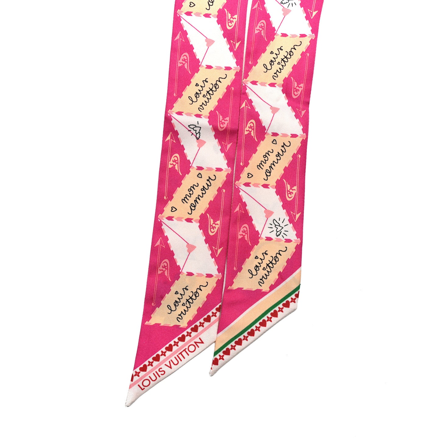 Silk Monogram LV Love Letters BB Bandeau Pink