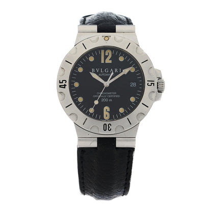 Bulgari Stainless Steel Calfskin 38mm Diagono Scuba Automatic Watch Black 1 of 4