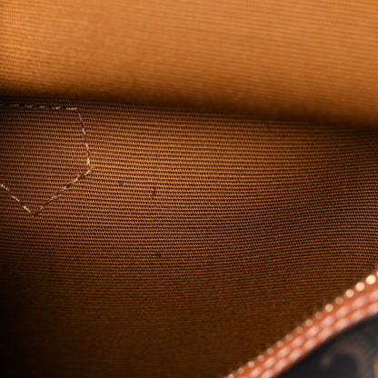 Celine Triomphe Canvas Calfskin Small Boston Bag Tan 9 of 10