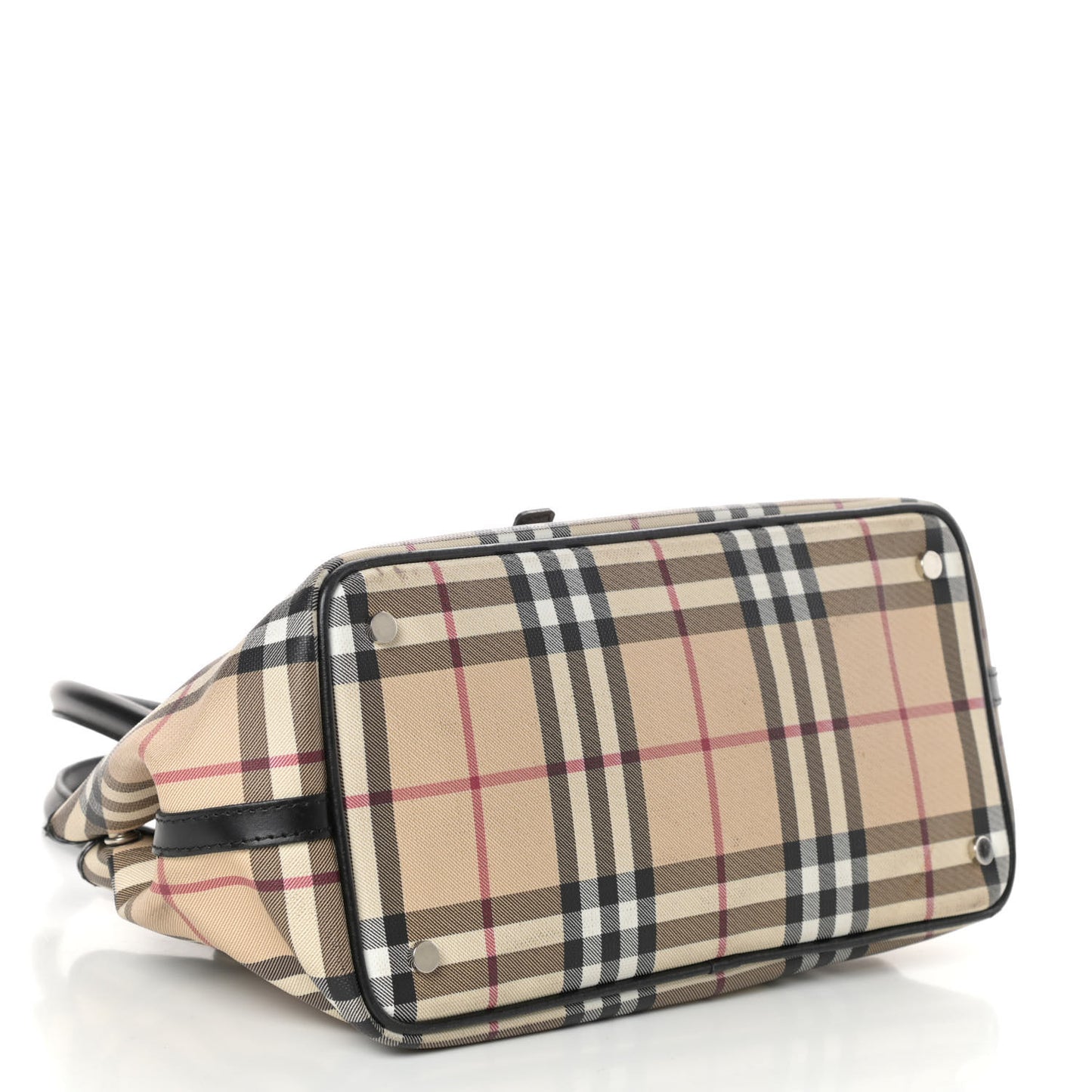 House Check Buckle Tote Black