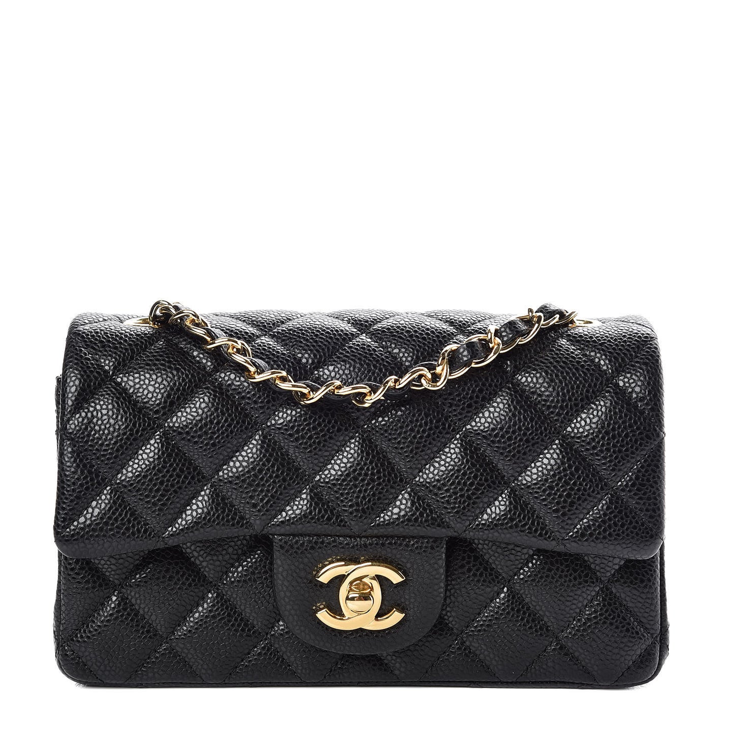 Caviar Quilted Mini Rectangular Flap Black