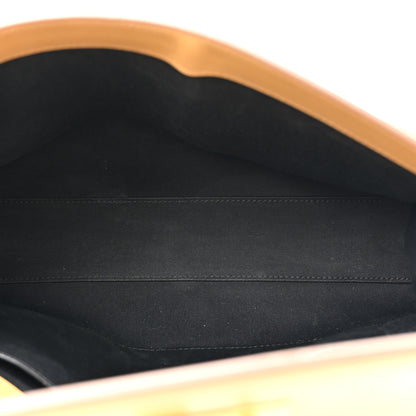 Saint Laurent Smooth Calfskin Suede Crocodile Embossed Manhattan Shoulder Bag Tan 5 of 12