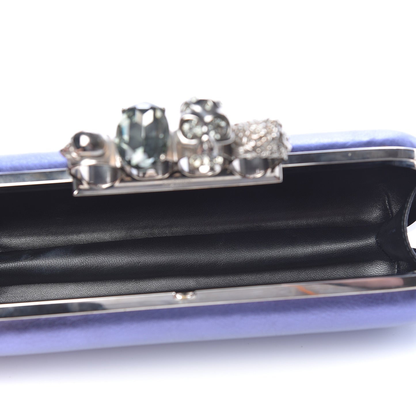 Metallic Nappa Knucklebox Clutch Purple