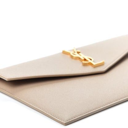 Saint Laurent Grain De Poudre Uptown Pouch Dark Latte 7 of 9