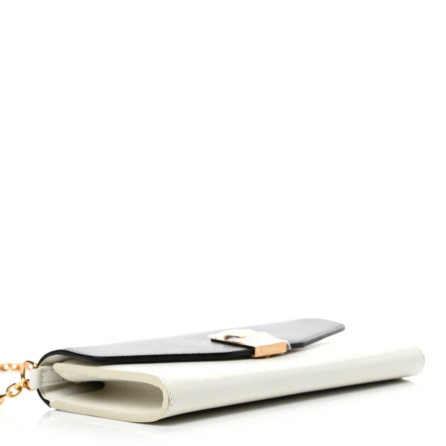 Calfskin C Wallet On Chain Bag White Black