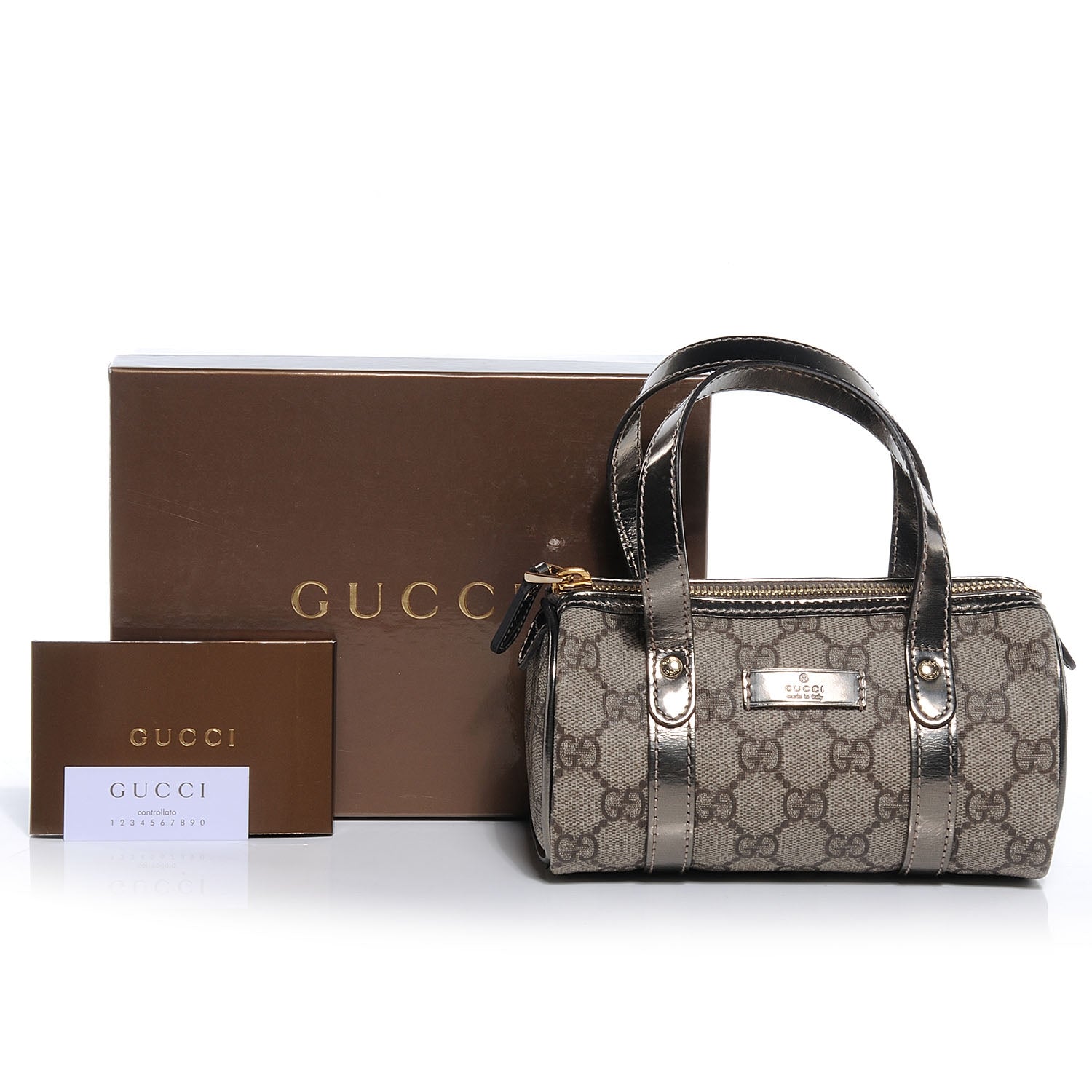 Gucci Monogram Micro Joy Boston Metallic 5 of 8