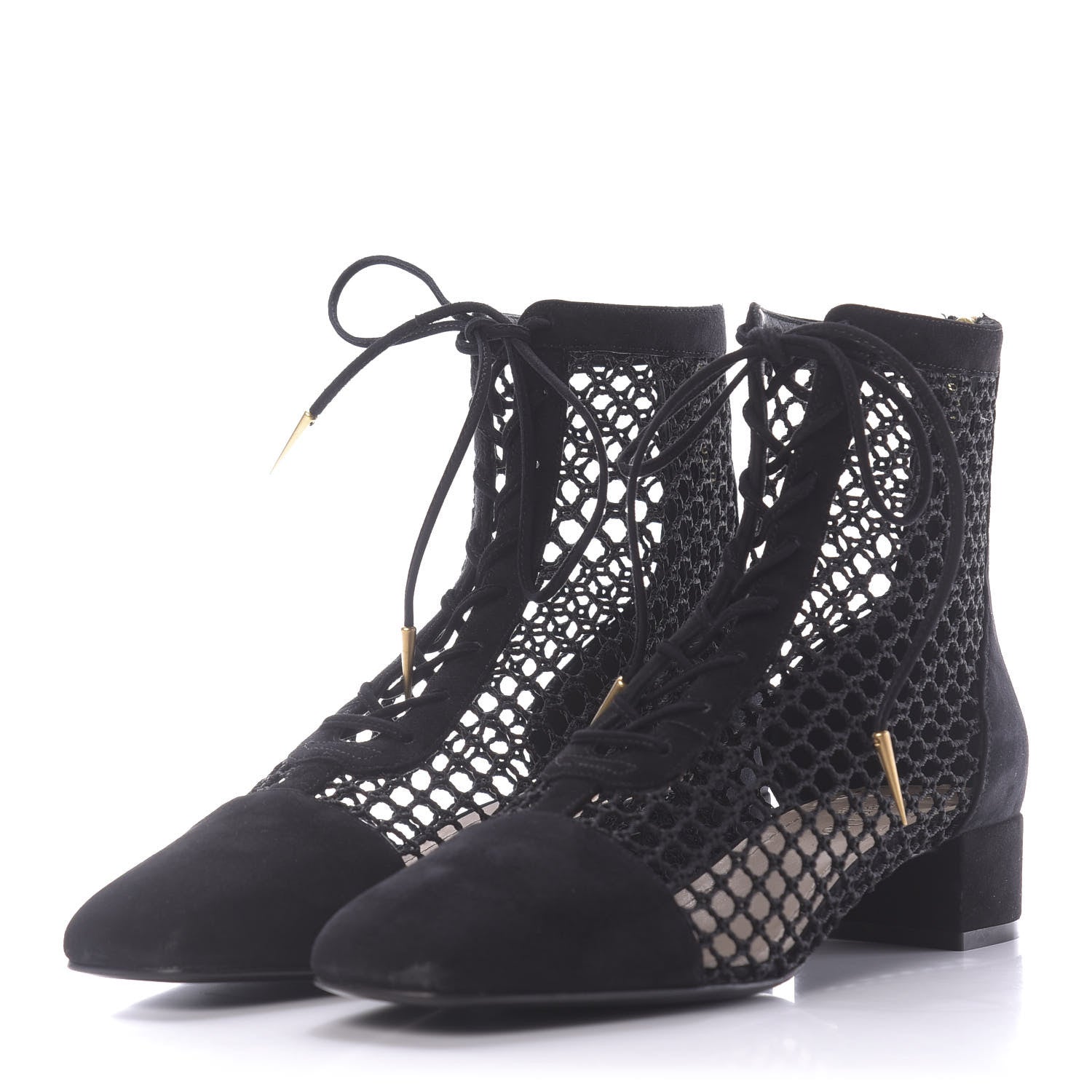 Christian Dior Suede Resille Naughtily-D 30mm Ankle Boots 38.5 Black 3 of 12