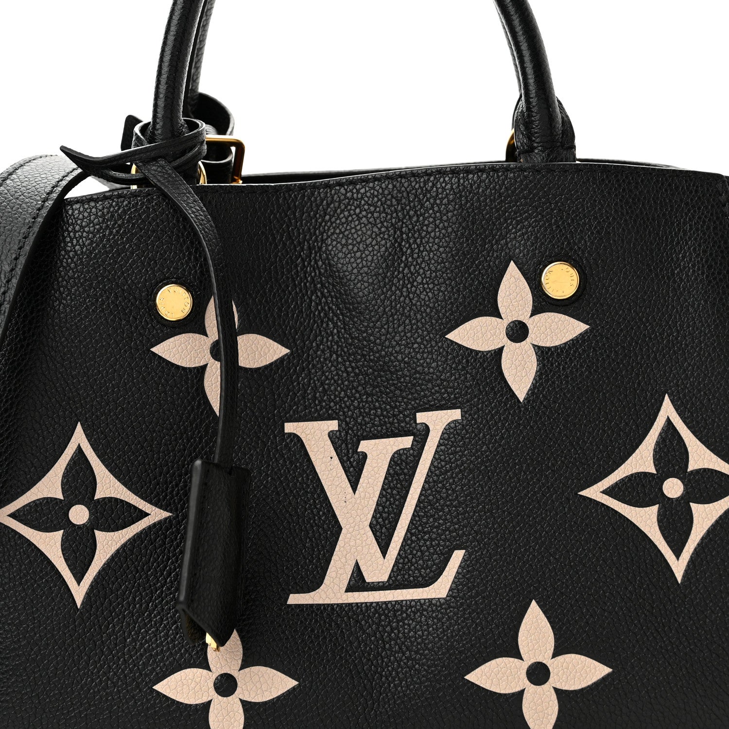 Louis Vuitton Empreinte Monogram Giant Montaigne BB Black Beige 7 of 9