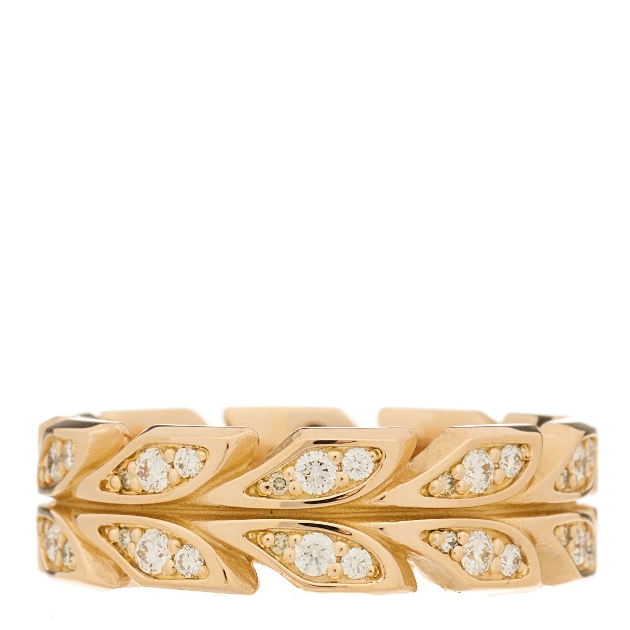 18K Yellow Gold Diamond  Victoria Vine Band Ring 53 6.25