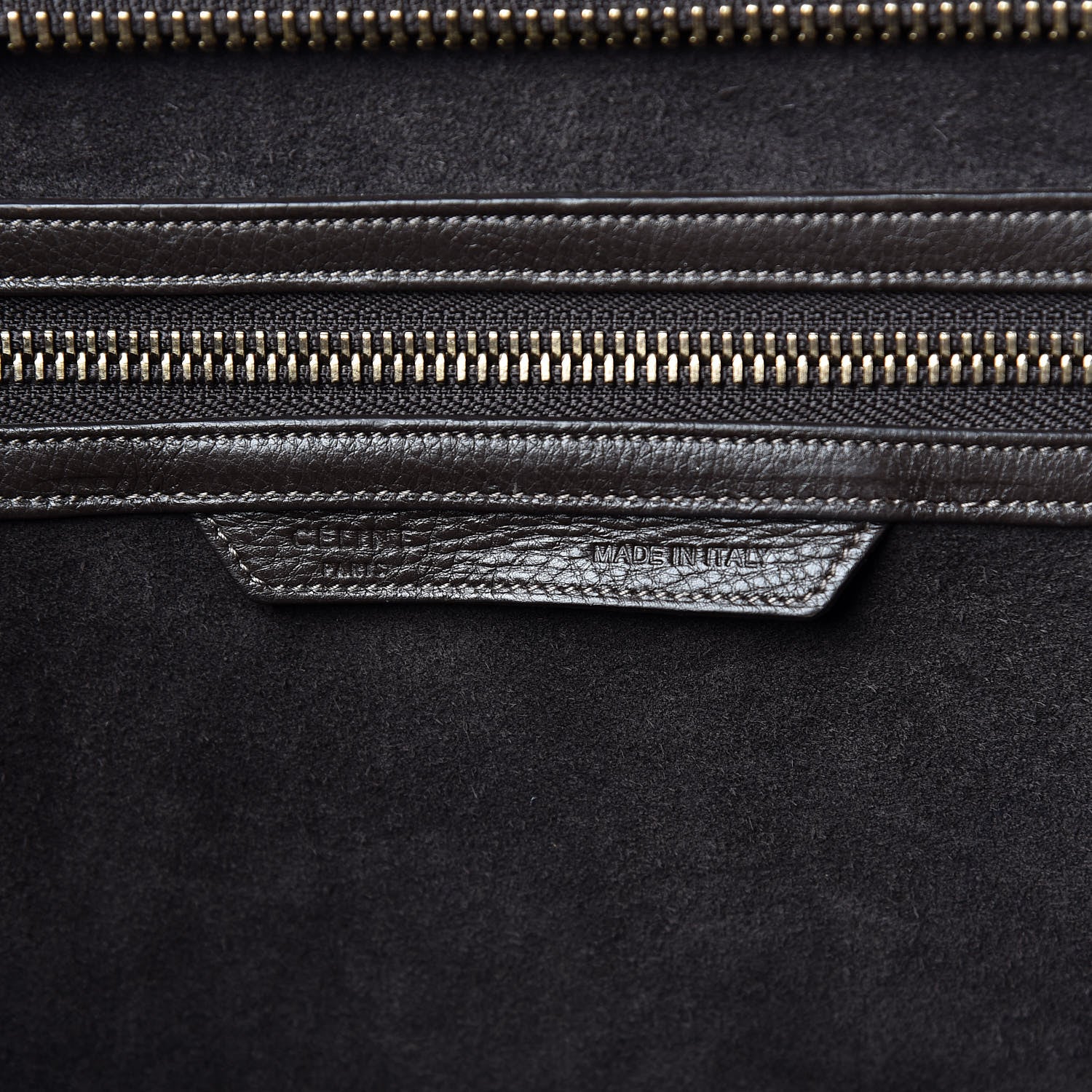 Celine Drummed Calfskin Mini Luggage Anthracite 6 of 17