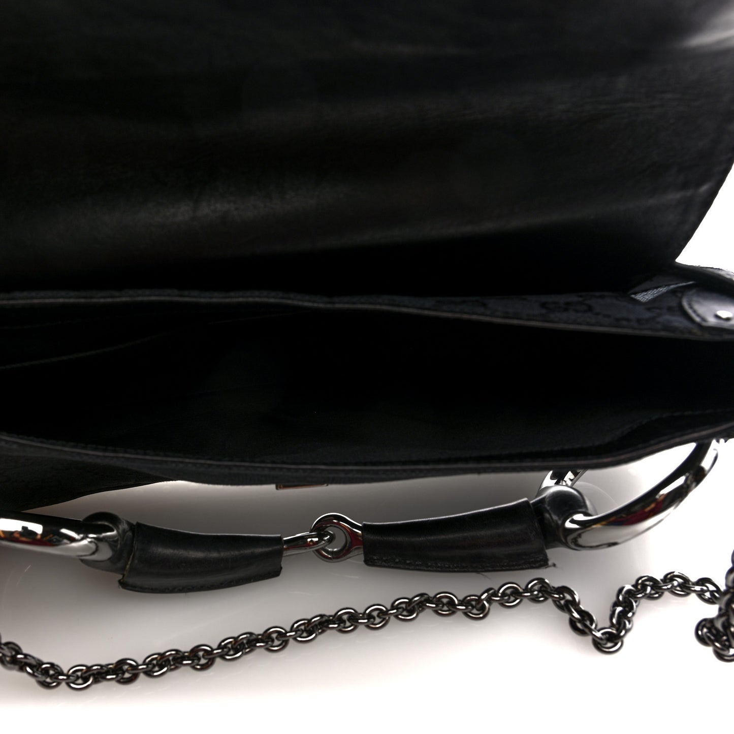 Monogram Studded Horsebit Clutch Black