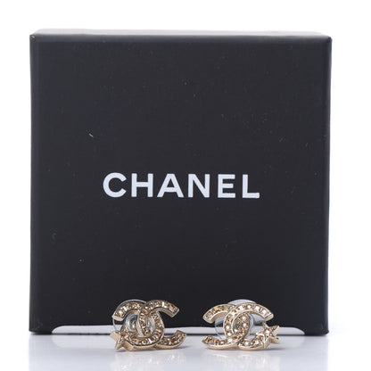 Chanel Crystal CC Starfall Earrings Gold 5 of 5