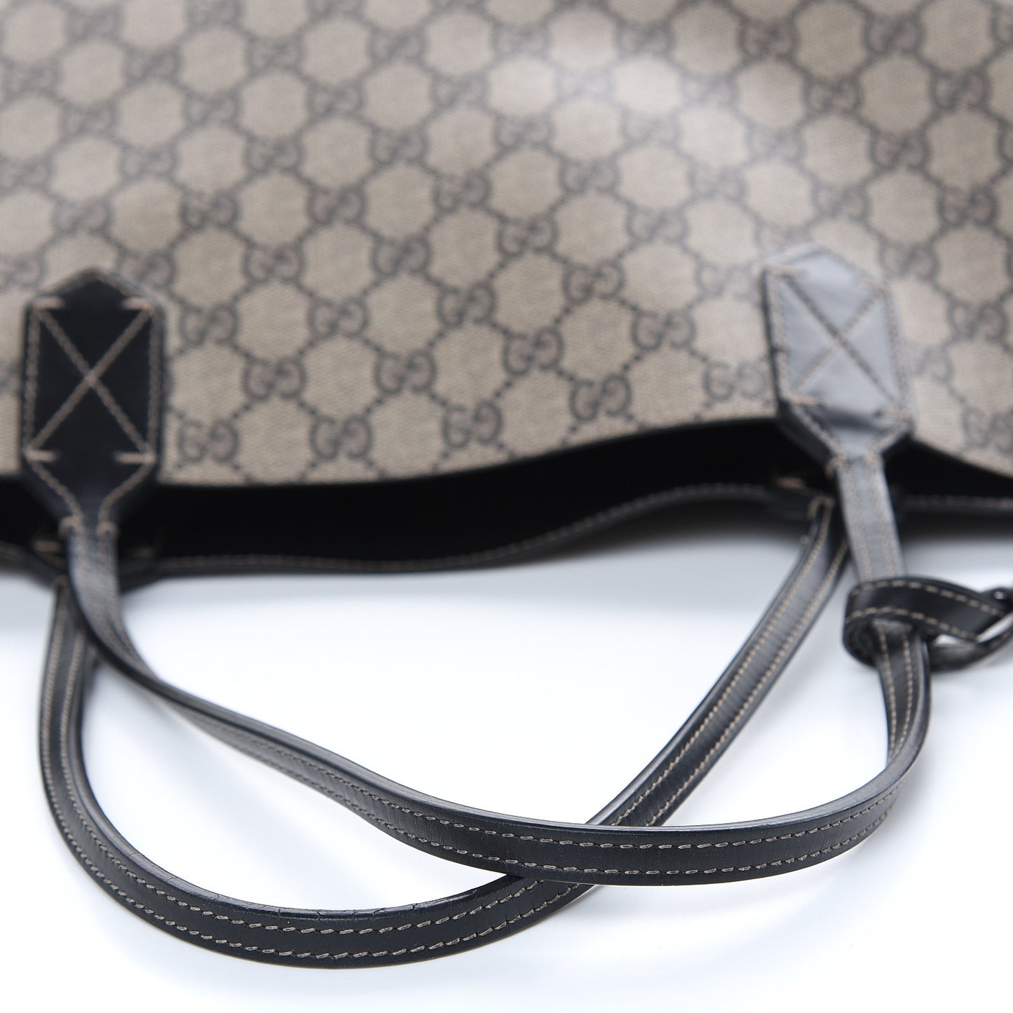 GG Supreme Monogram Large Reversible Tote Beige Black