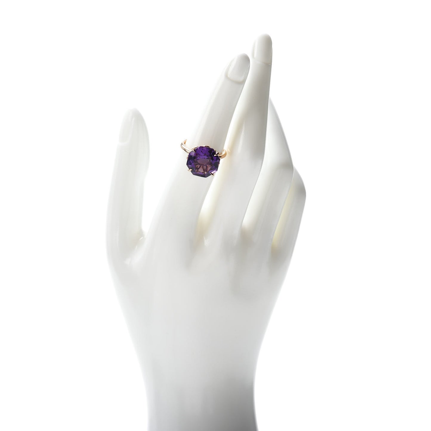 18K Rose Gold Amethyst Octagonal Sparklers Ring 52 6