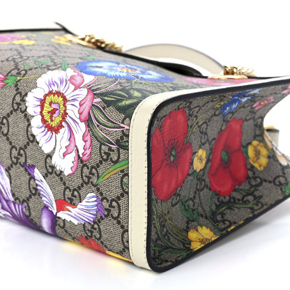 Gucci GG Supreme Monogram Flora Textured Calfskin Small Padlock Tote Beige Ebony Multicolor Mystic White 11 of 11