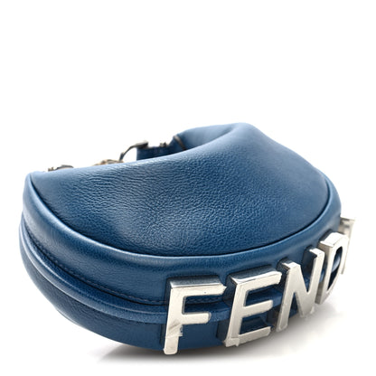 Fendi Vitello Grace Matte Nano Fendigraphy Hobo Charm Mirto 4 of 7