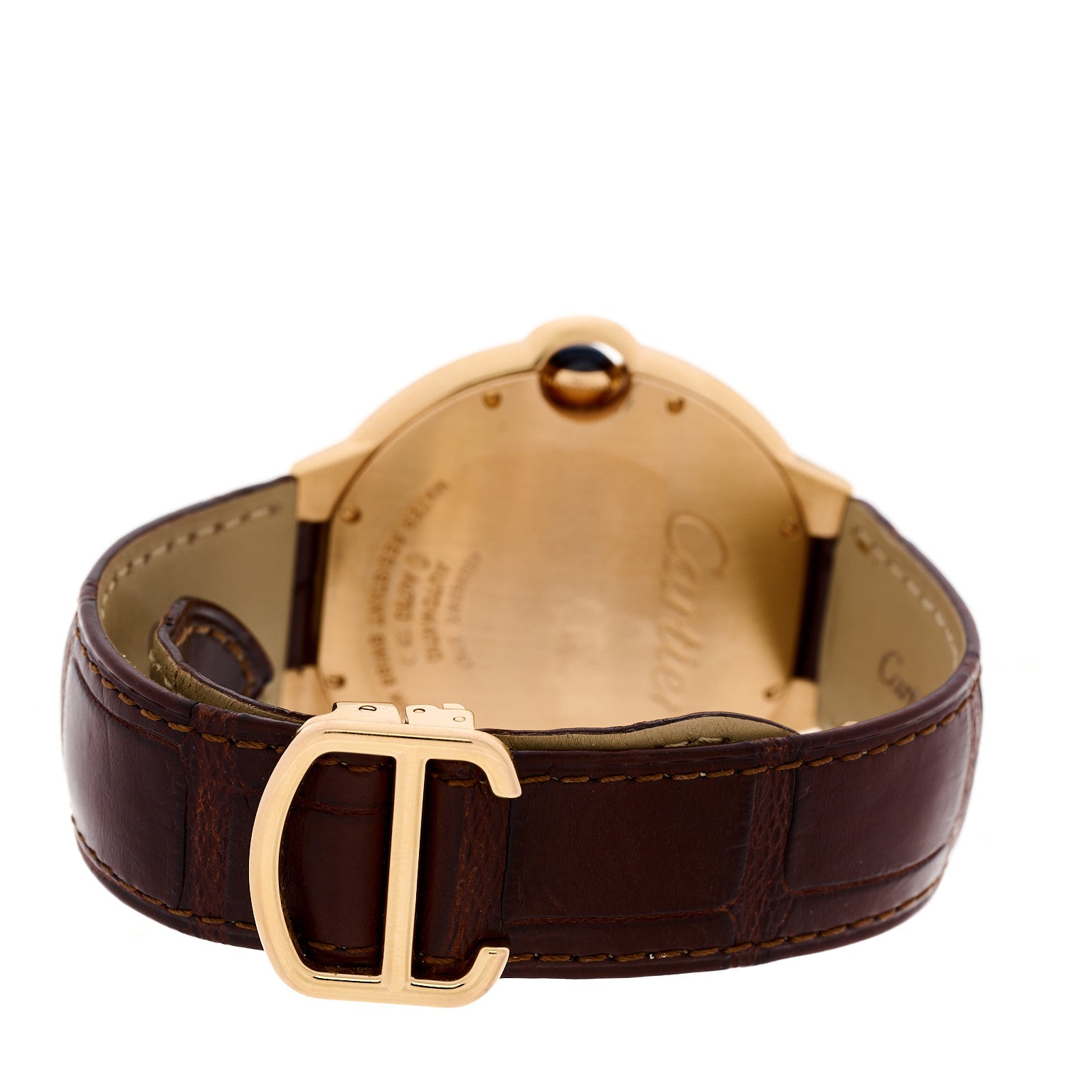 Cartier 18K Pink Gold Alligator 42mm Ballon Bleu De Cartier Automatic Watch Brown 3 of 4