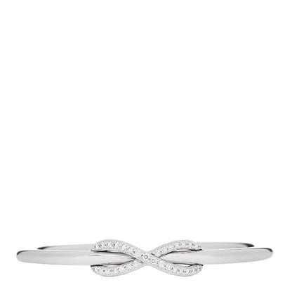 Tiffany 18K White Gold Diamond Infinity Cuff Bracelet 1 of 3