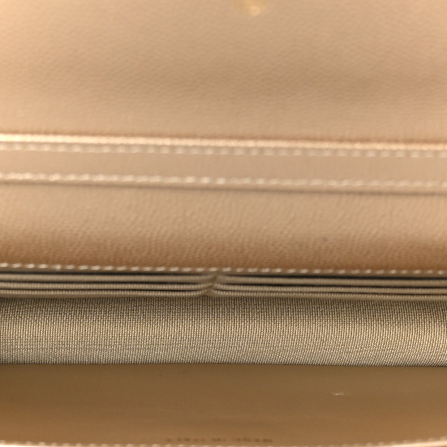 Metallic Caviar Quilted Coin Wallet On Chain WOC Gold