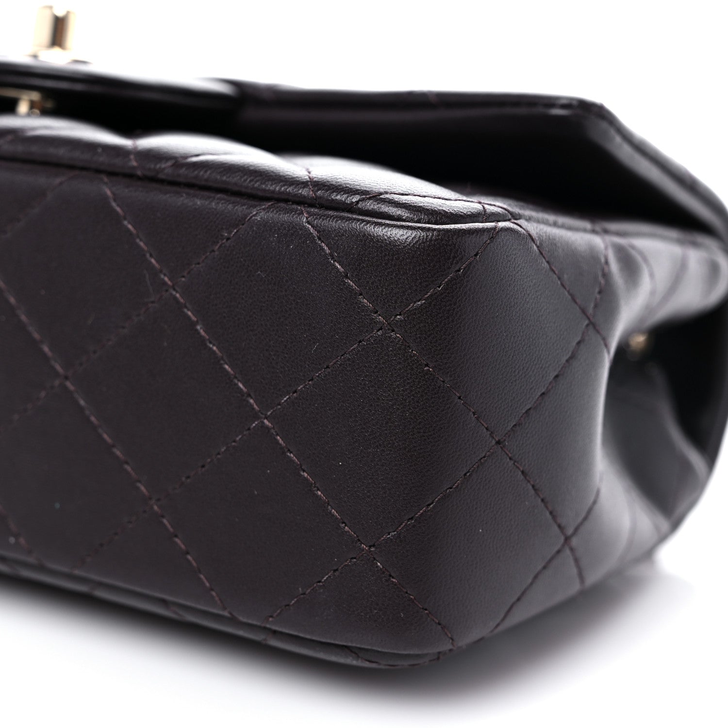 Chanel Lambskin Quilted Mini Rectangular Flap Dark Brown 9 of 11