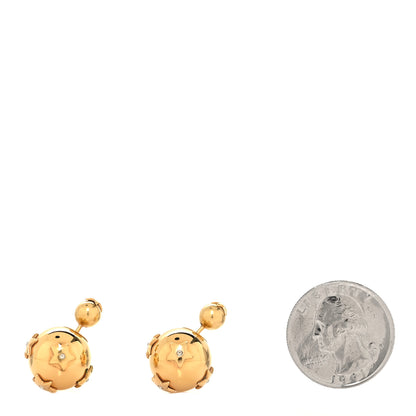 Christian Dior Metal Crystal Mini Stars Tribales Earrings Gold 2 of 4