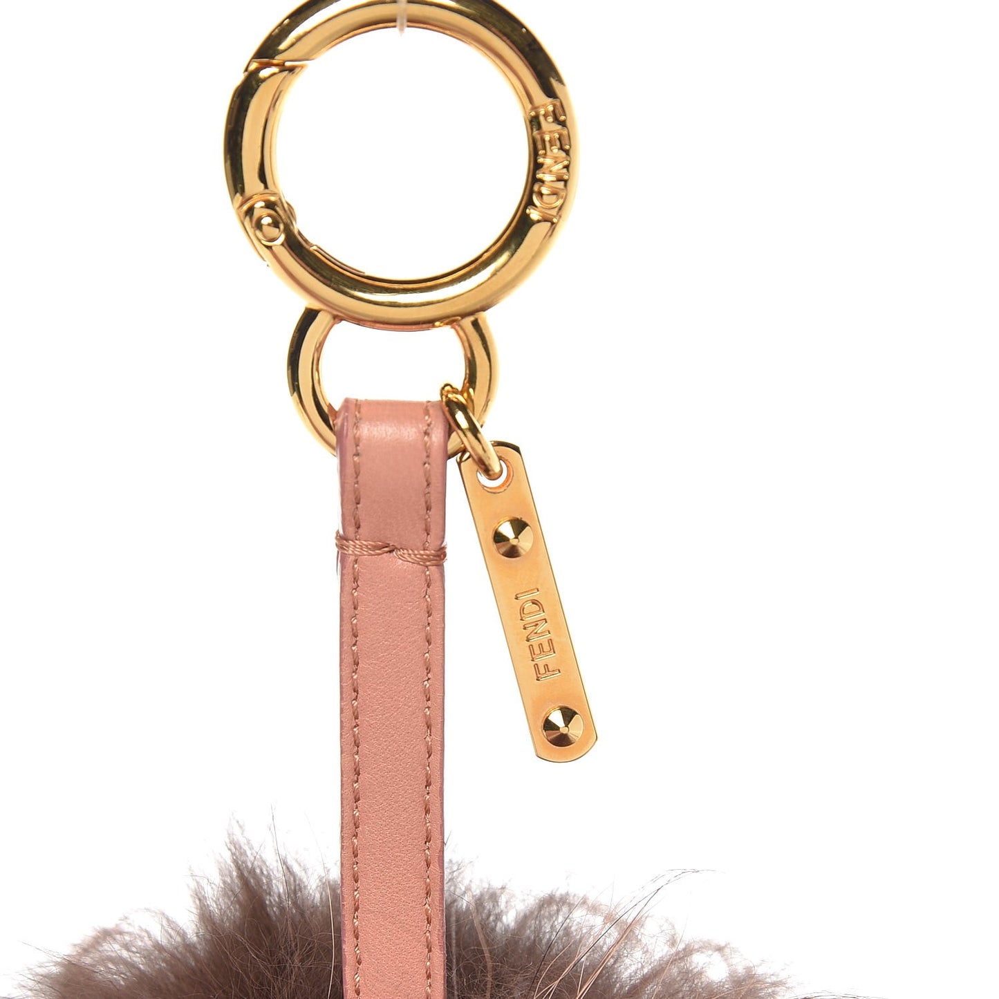 Rabbit Mink Fox Fur Furry Yang Monster Bag Bug Charm Red Pink