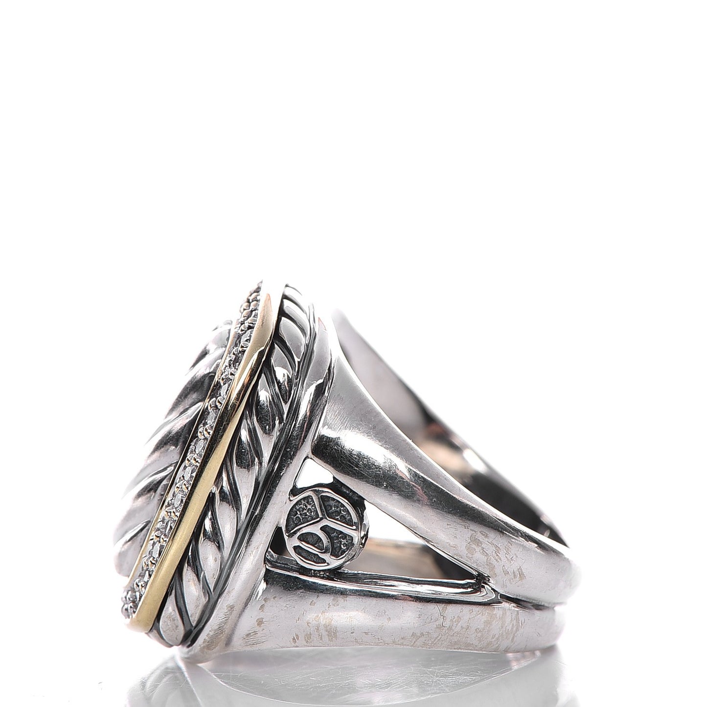 Sterling Silver 18K Yellow Gold Diamond Albion Ring 5.75